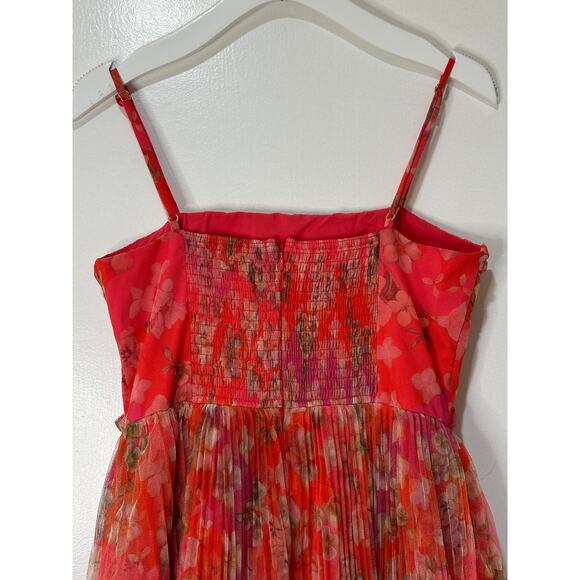 Hutch Women's Quinn Pleated Midi Cocktail Dress Mixed Pink Bouquet Size 2 NWT - Picture 11 of 15